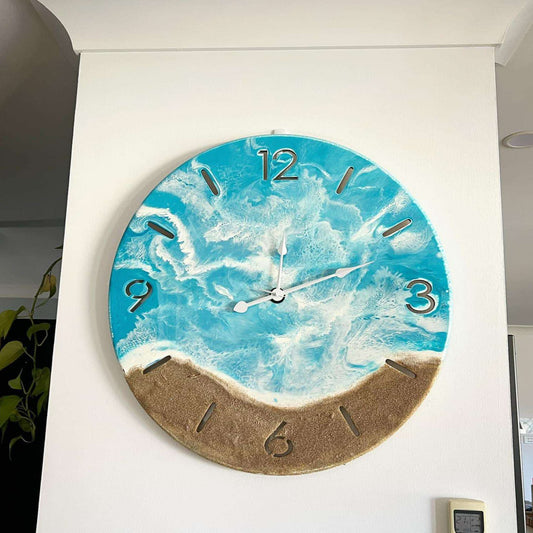 60cm Sky Blue Ocean Clock