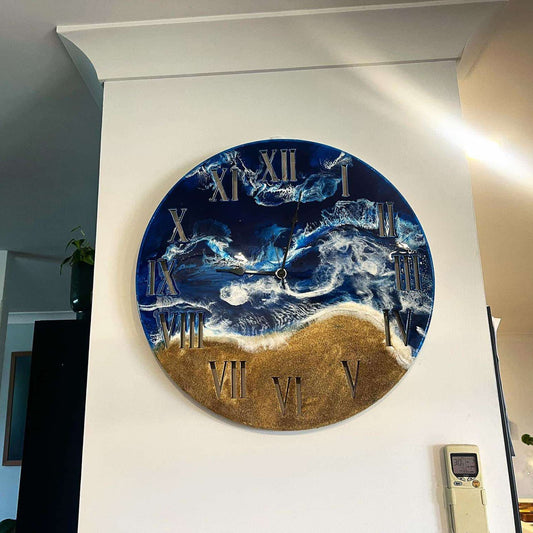 60cm Deep Dark Blue Ocean Clock